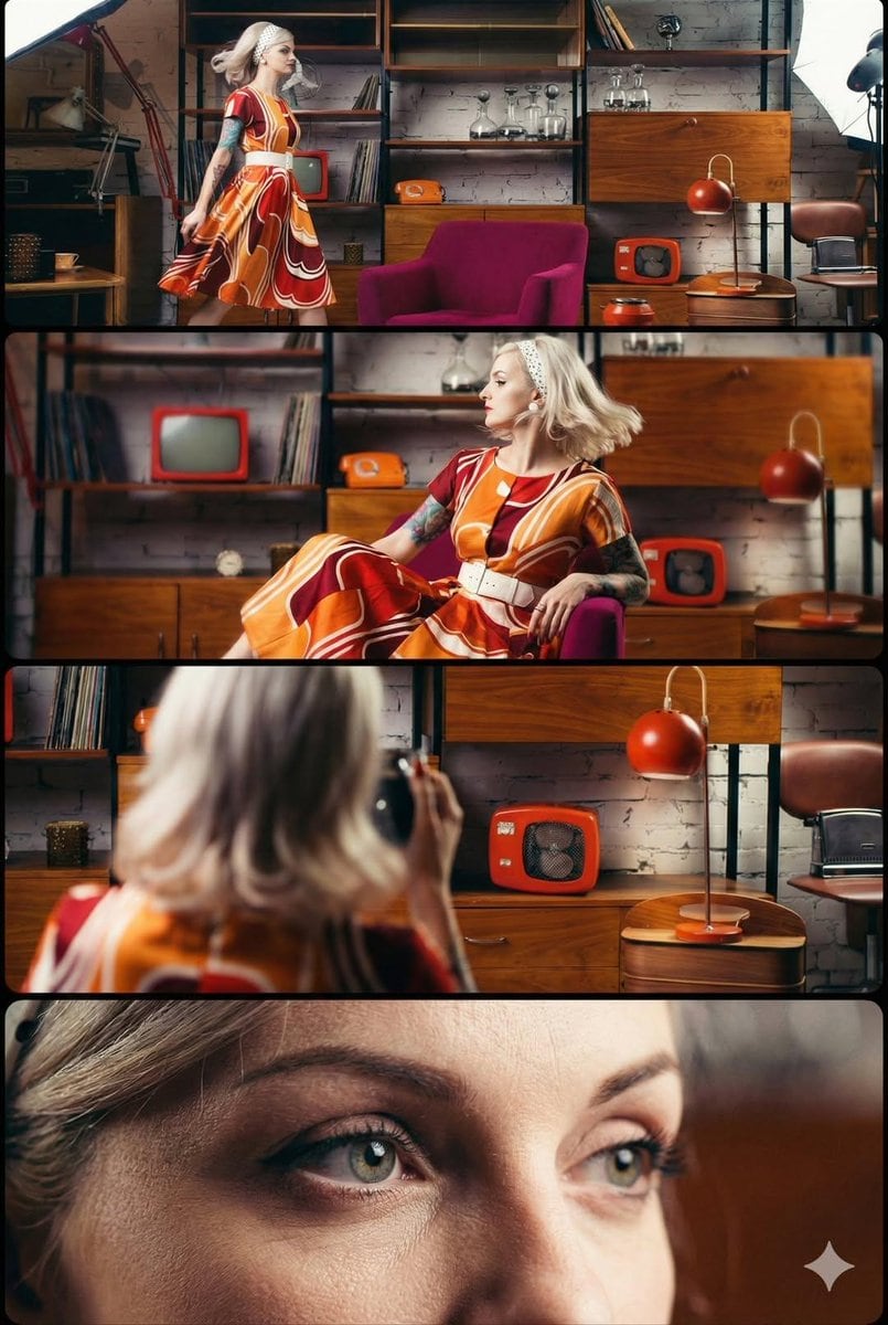 1960s Retro Style Portrait (Multi-Perspective)