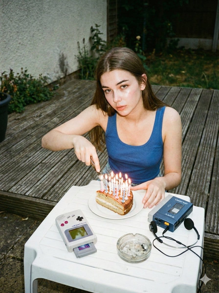 1980s Disposable Camera Birthday Portrait with Identity Lock