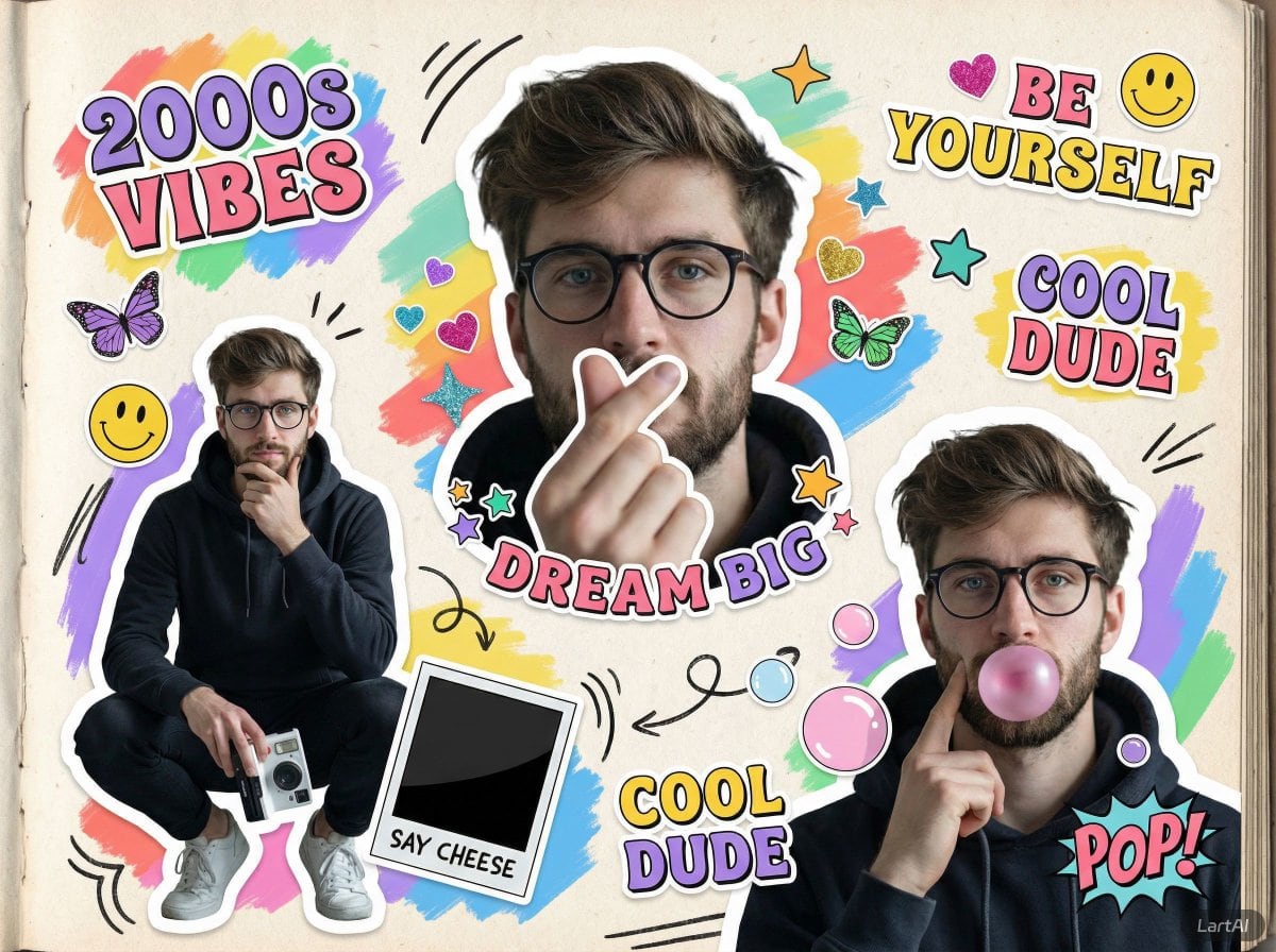 2000s Scrapbook Collage Image Prompt