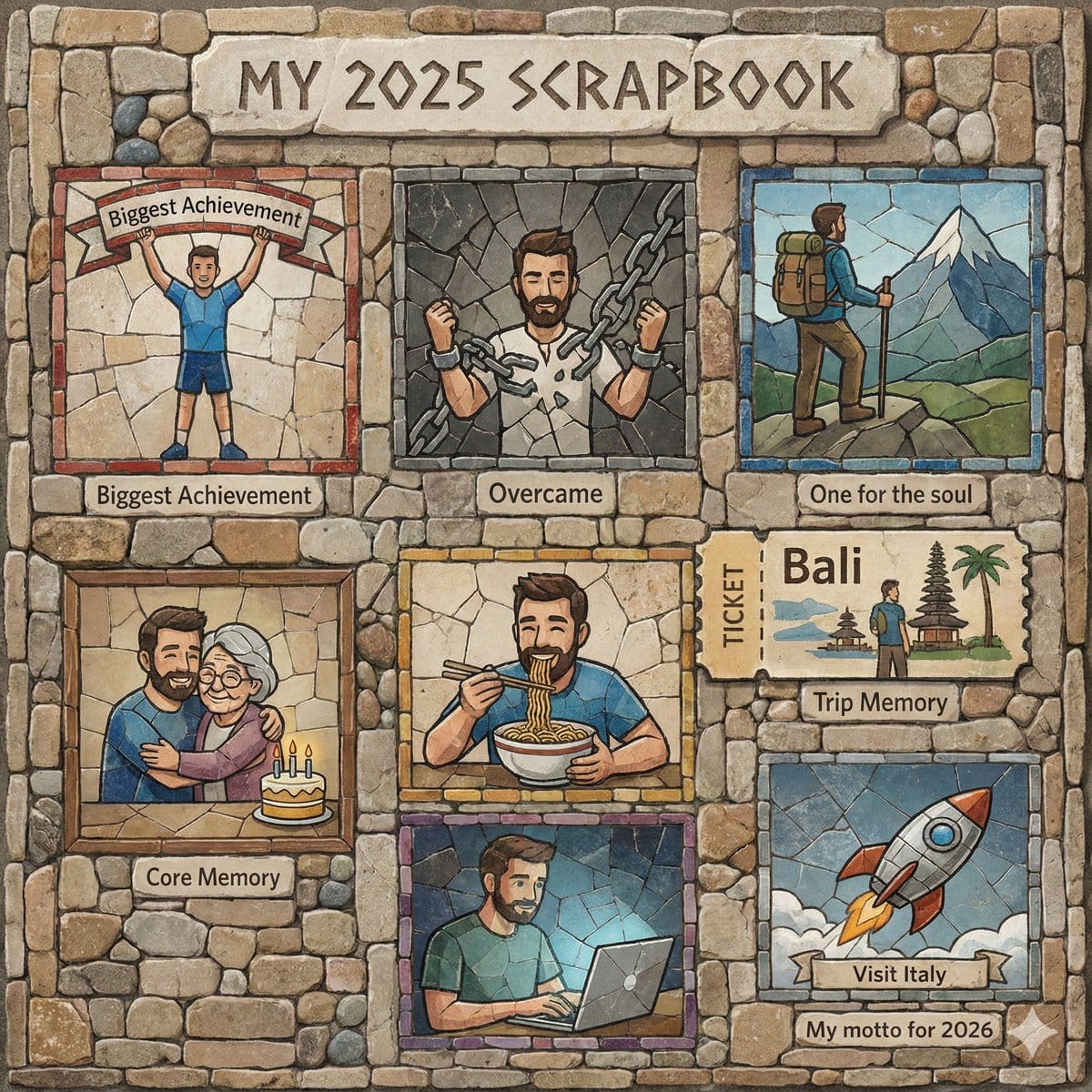 2025 Scrapbook Mosaic Stone Aesthetic