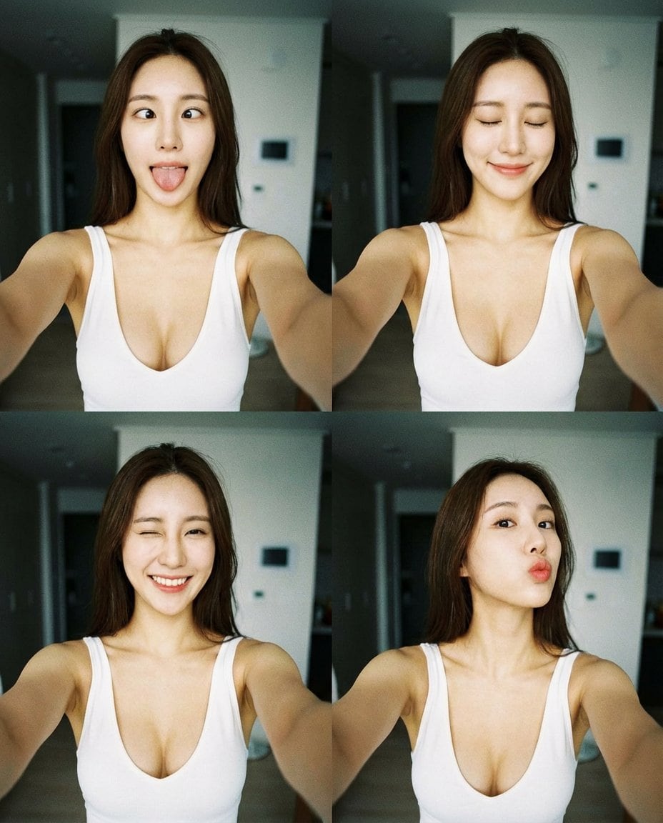 2x2 Selfie Collage with Playful Poses