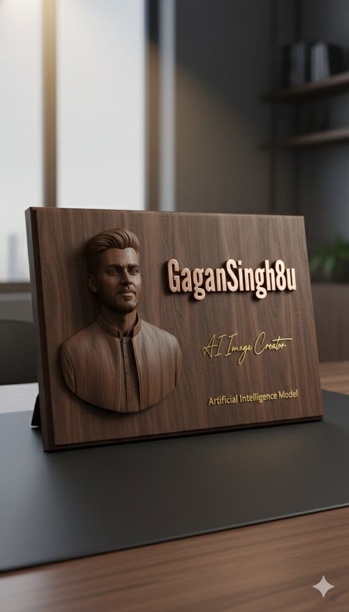 3D Embossed Executive Plaque Mockup from Reference Image