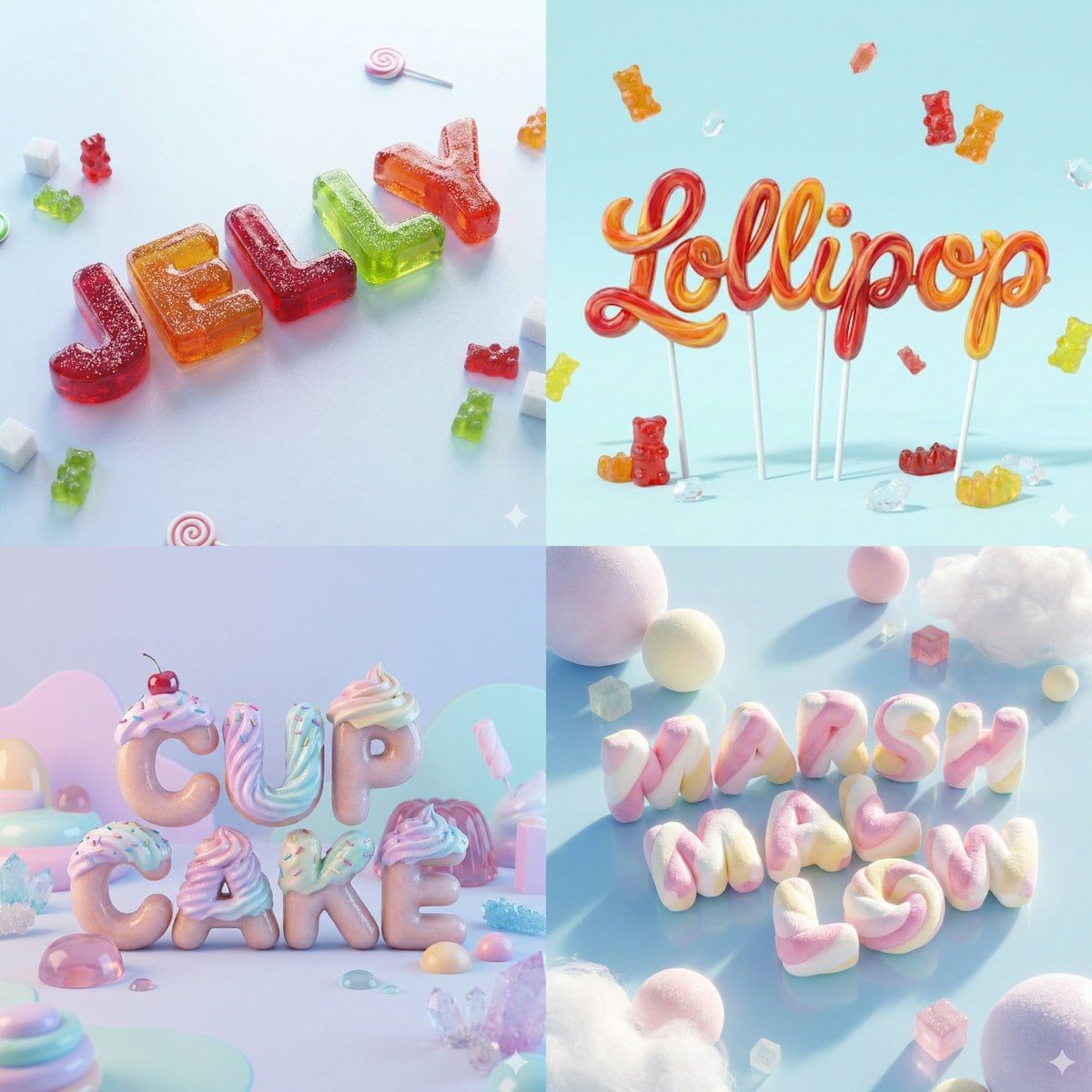 3D Render of Edible Letters Candy