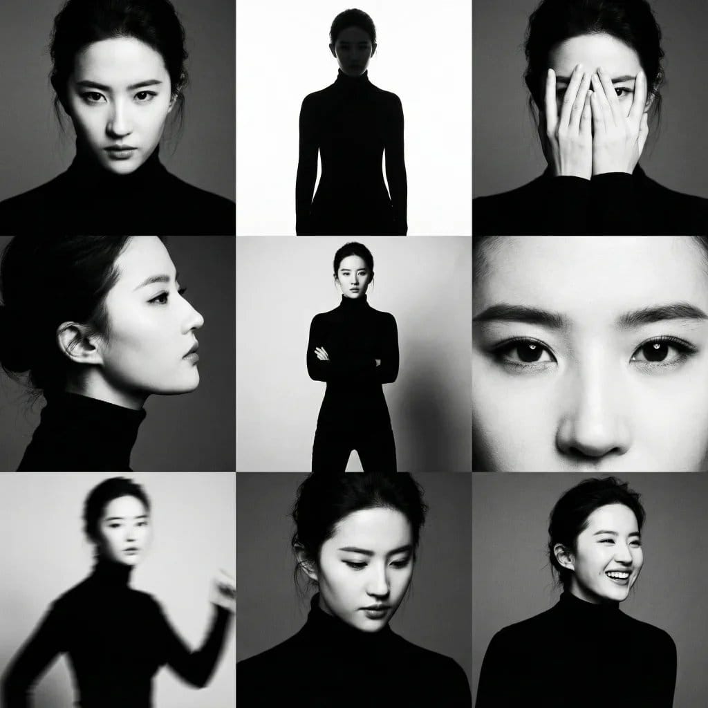 3x3 Black and White Photo Collage