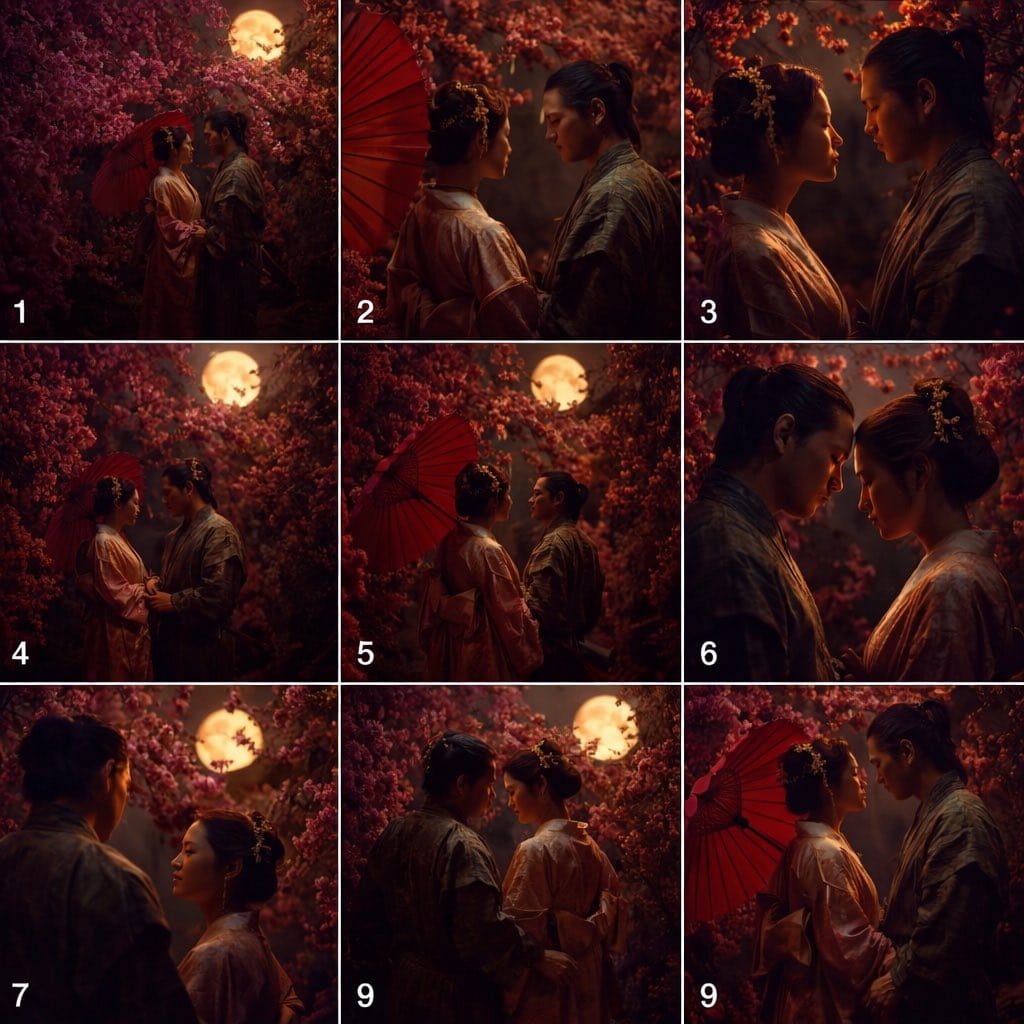 3x3 Grid Scene Generation with Numbering