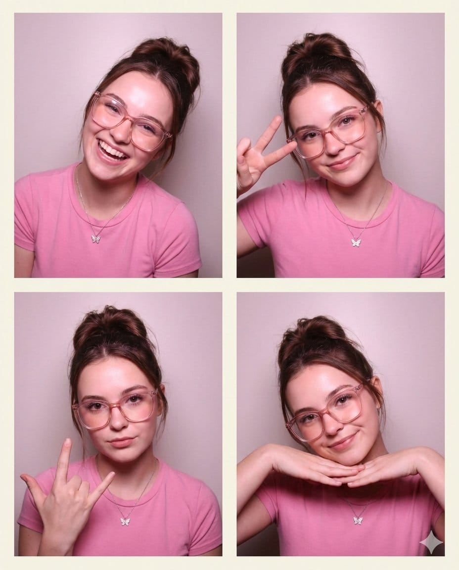 4-Panel Collage Portrait with Identity Lock Prompt