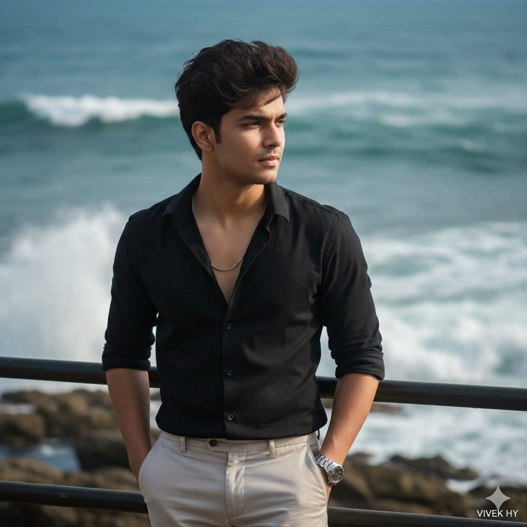 8K Cinematic Coastal Portrait with Face Preservation