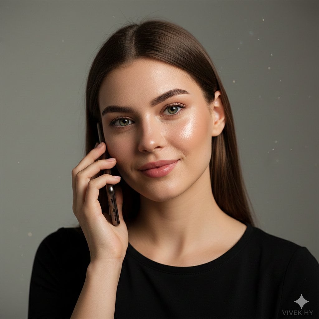 8K Hyper-realistic Portrait on a Phone Call