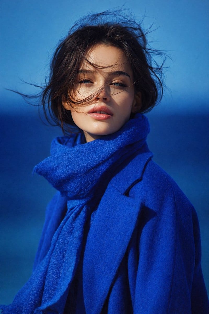 8K Portrait Photography with Cool Tones and Shallow Depth