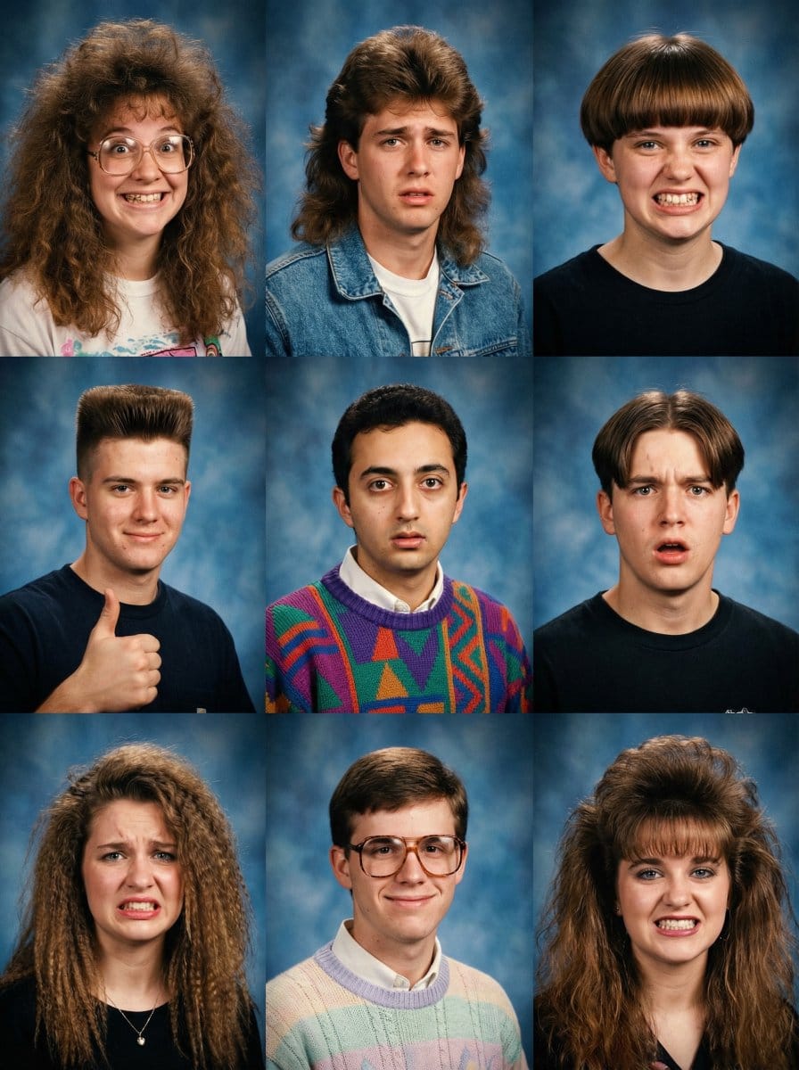 90s Yearbook Grid Collage