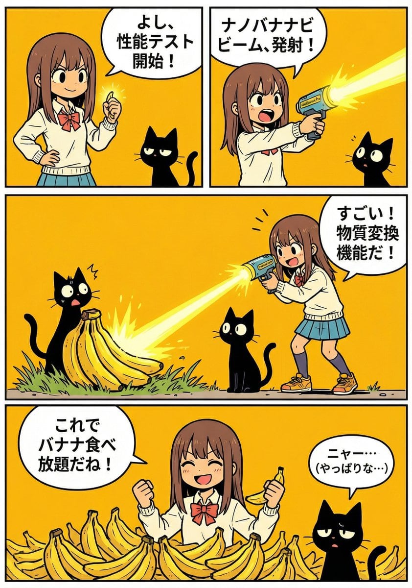 A4 manga about how amazing Nano Banana Pro is