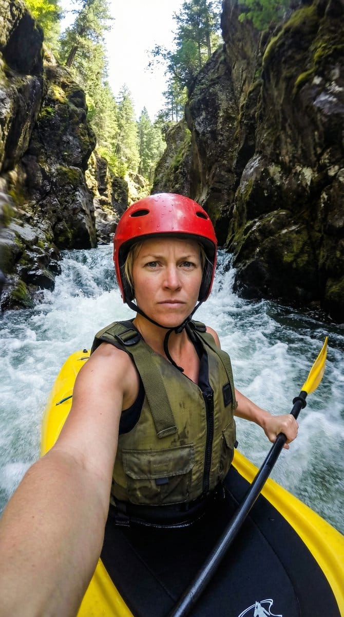 Action Kayaking Selfie Prompt for Google Gemini Nano Banana Pro 2.5