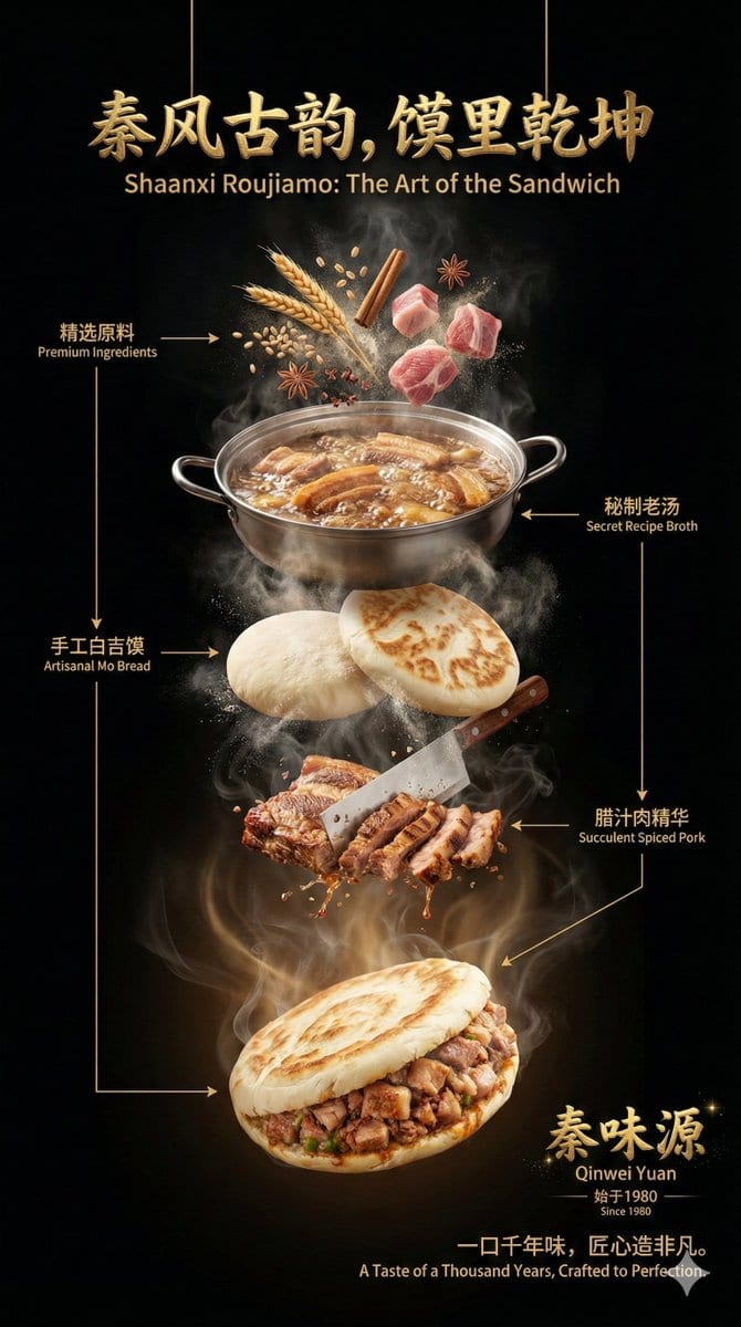 Advanced Commercial Food/Product Poster Template with Vertical Layering