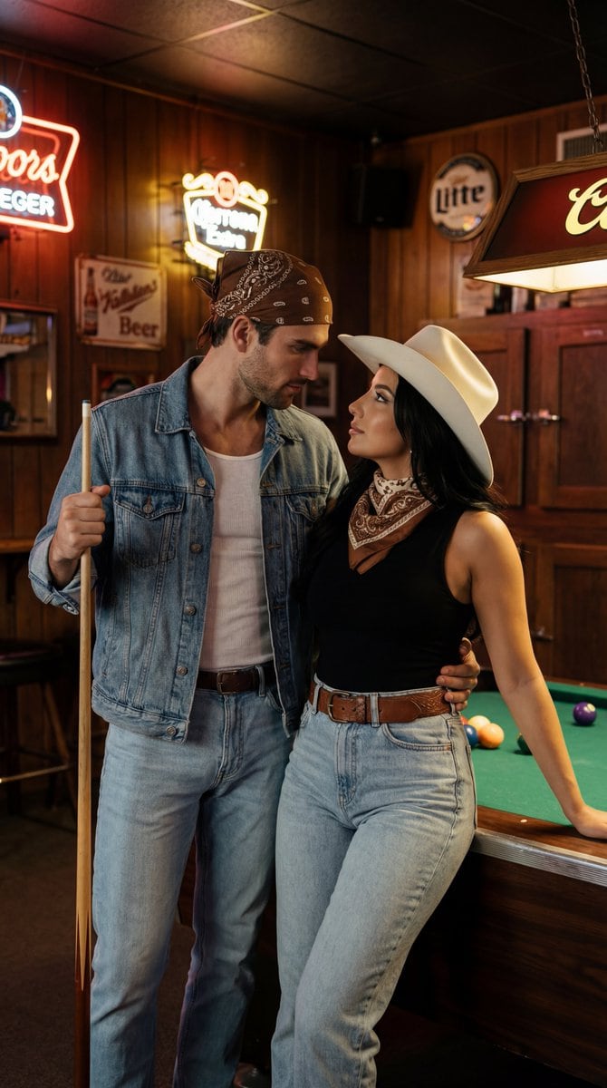 Americana Dive Bar Editorial Scene