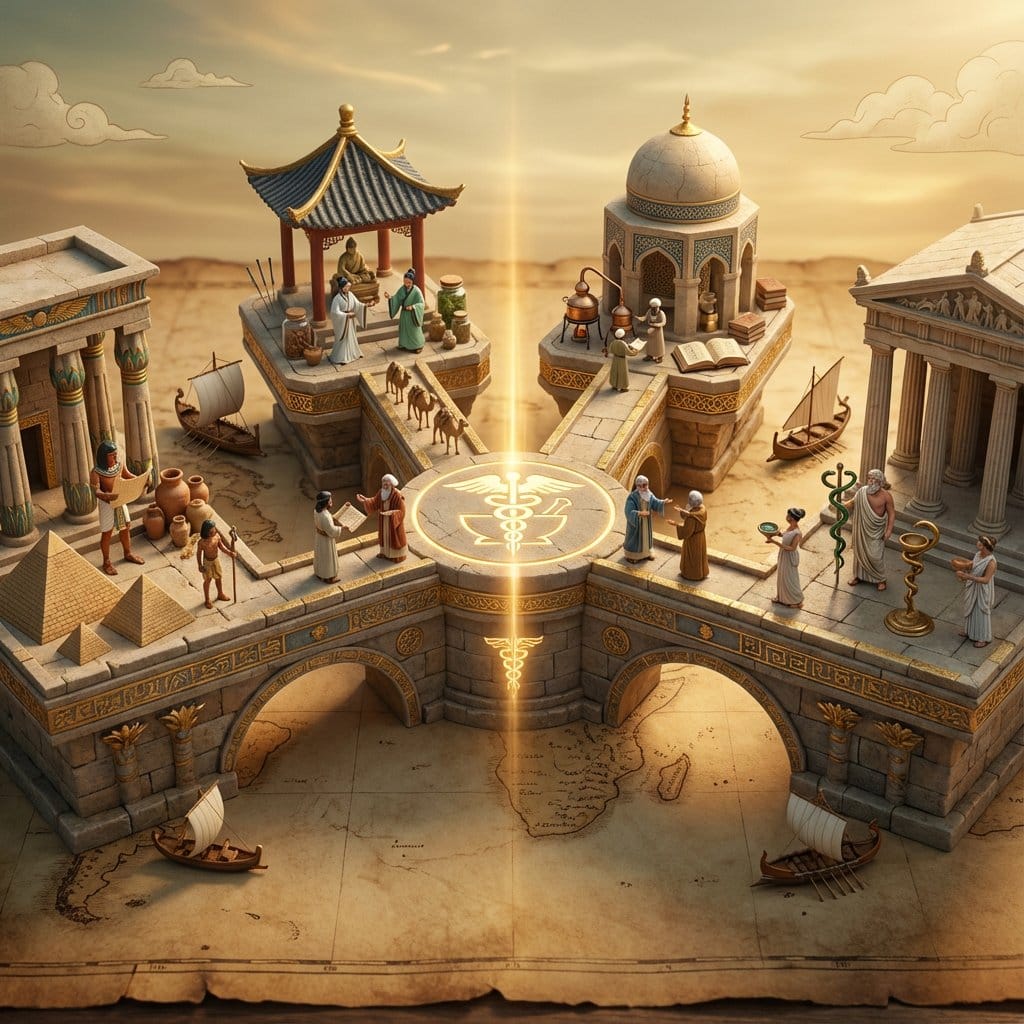 Ancient Civilizations Innovation Bridge Image Generation Prompt