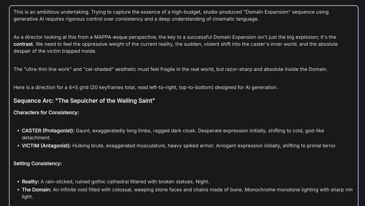 Anime Keyframe Sequence for Domain Expansion