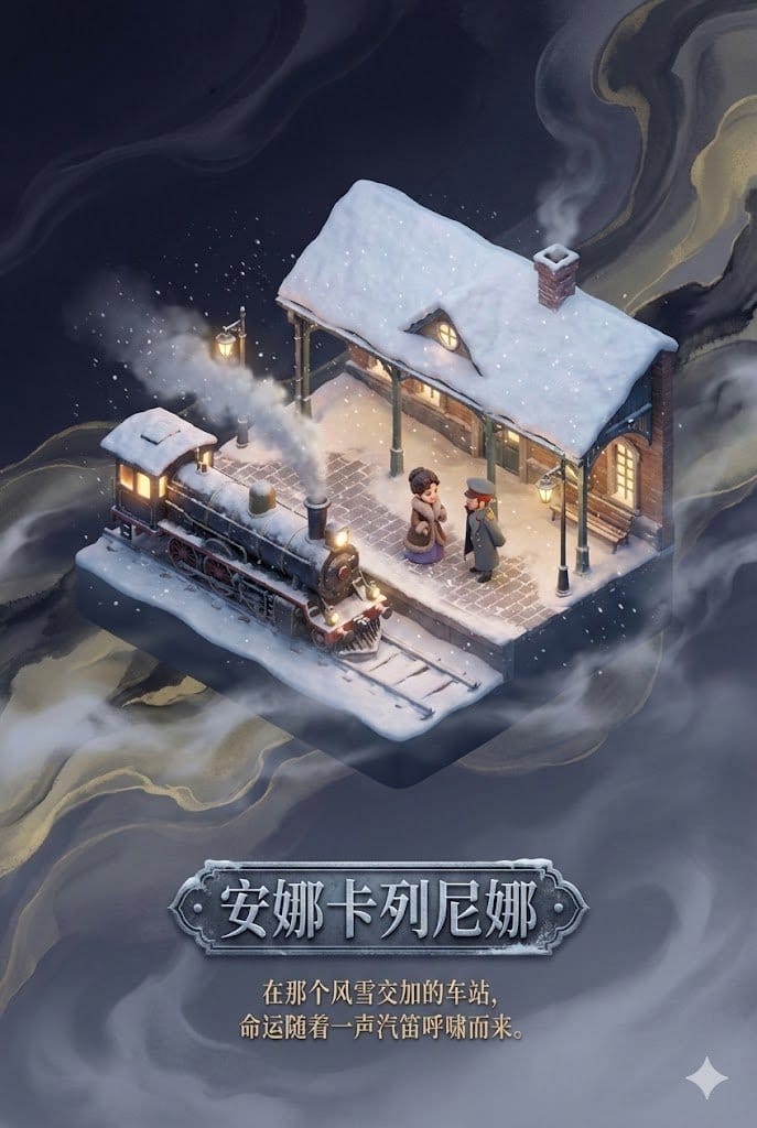 Anna Karenina Diorama Poster in DreamWorks Style