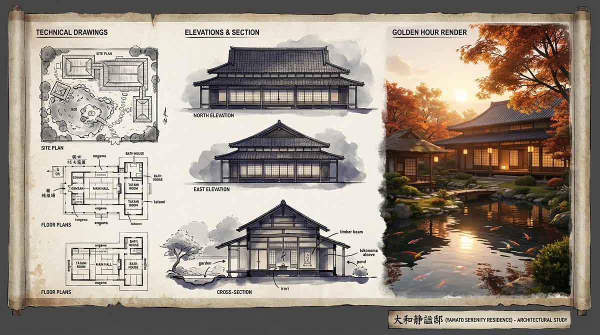 Architectural Illustrator Presentation Board Template