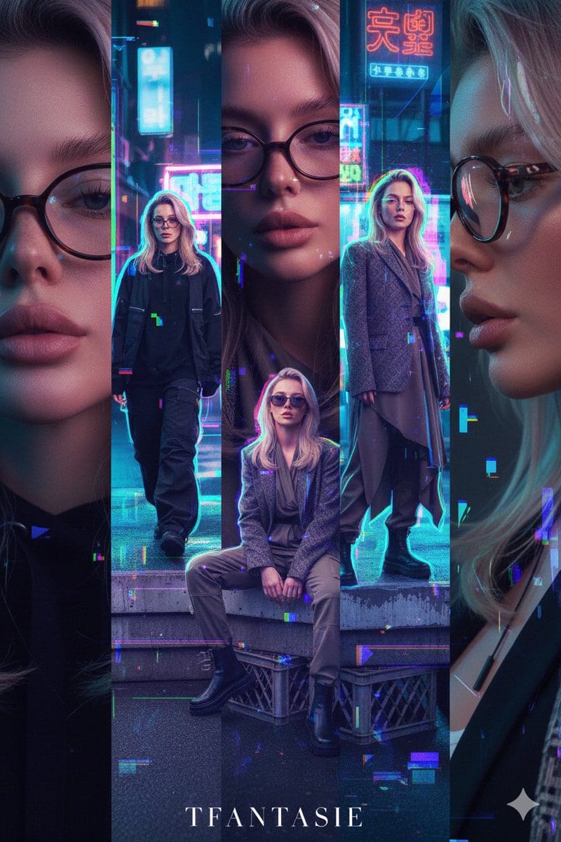 Asymmetric Five-Frame Editorial Spread: Seoul Streetwear/Tokyo Avant-Garde