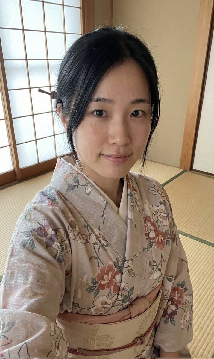 Authentic Japanese Kimono Selfie Portrait