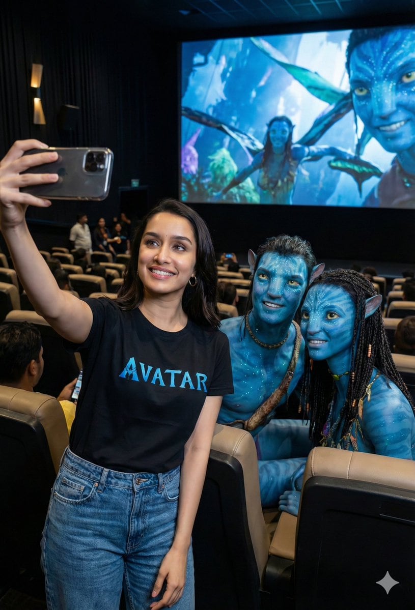Avatar Movie Selfie in a Cinema Hall