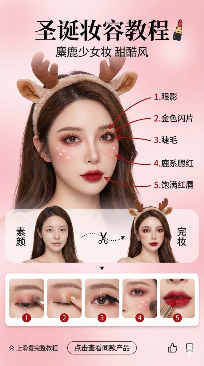 Beauty Vlogger Christmas Makeup Tutorial Interface