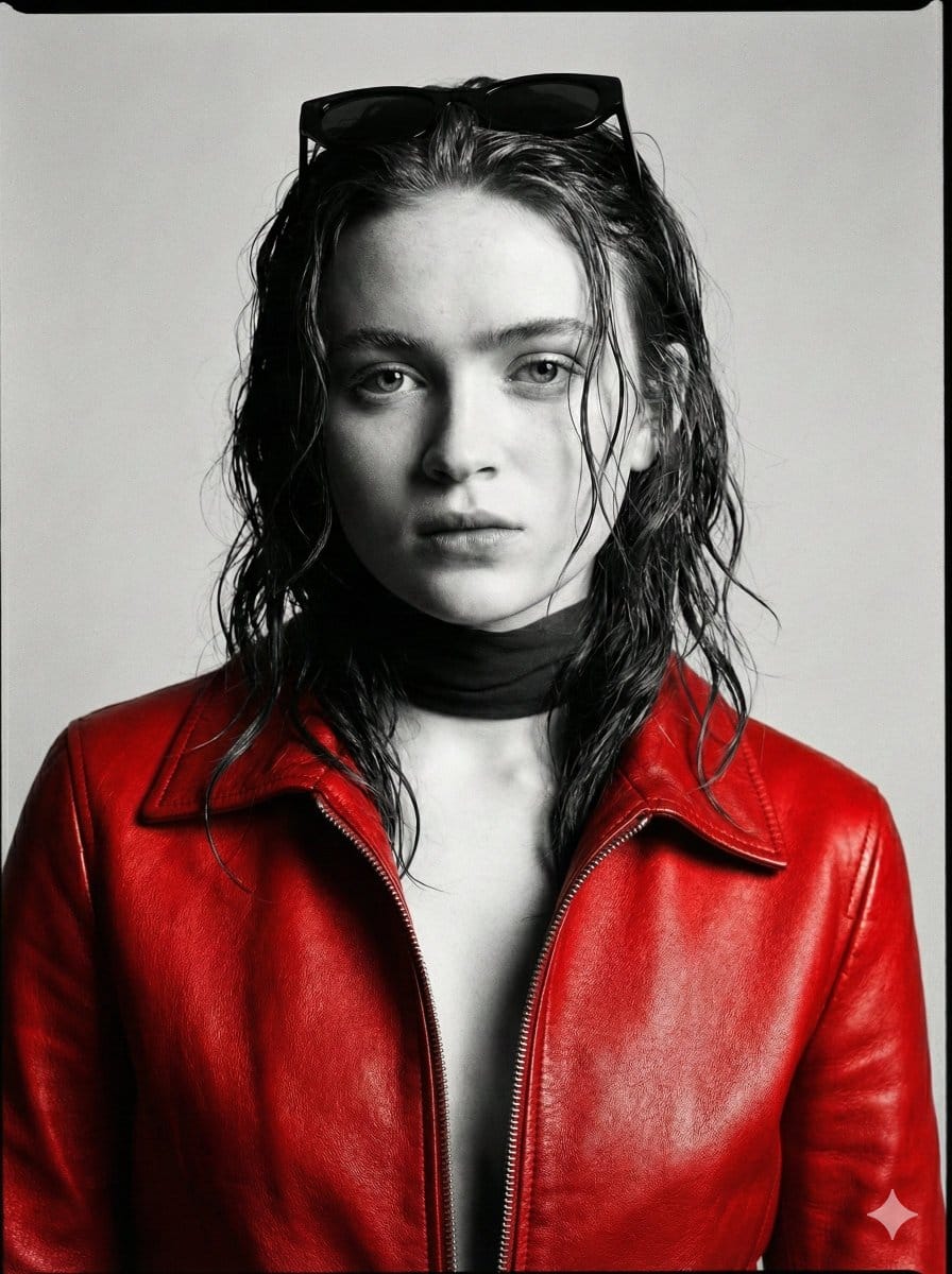 Black and White Cinematic Fashion Portrait (Billie Eilish)