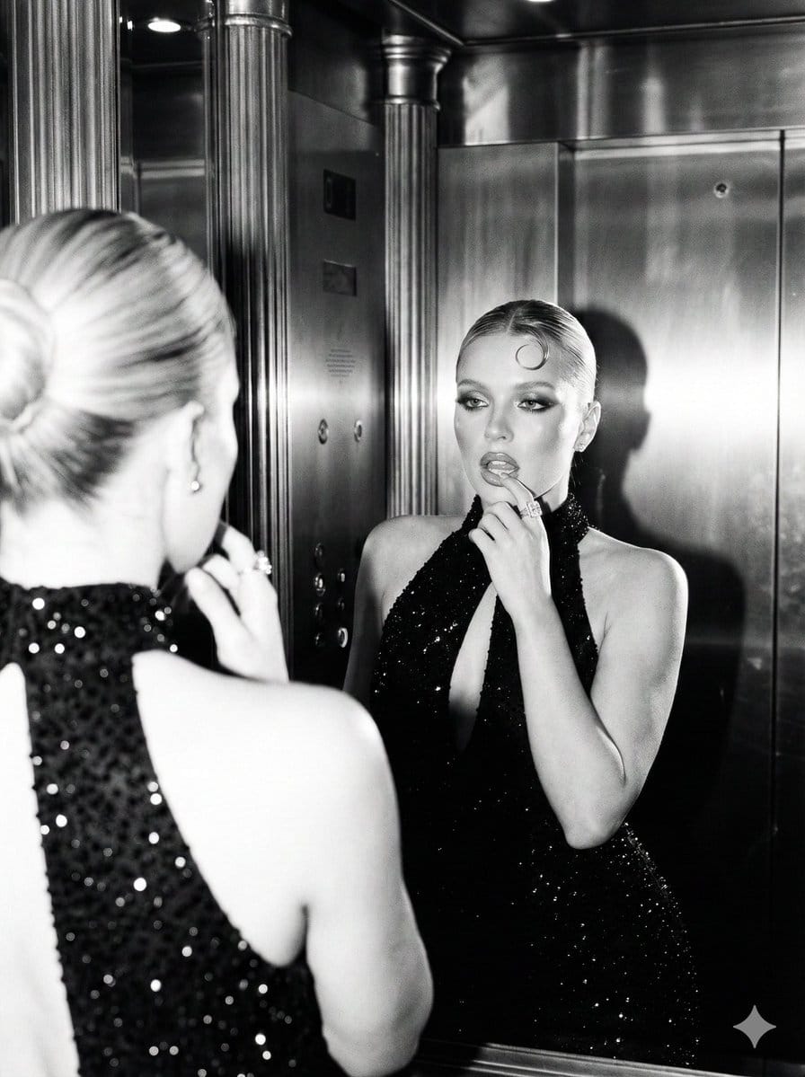 Black and White Glamour Photography Prompt for Nano Banana Pro