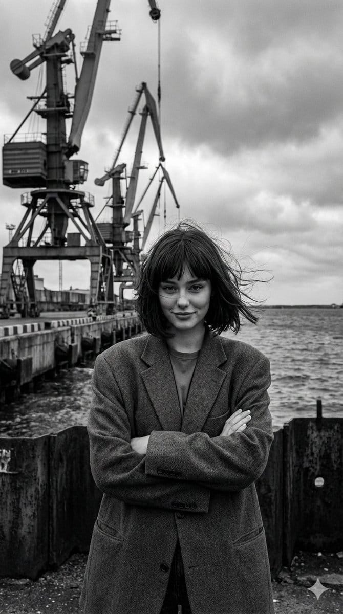 Black and White Industrial Fashion Portrait