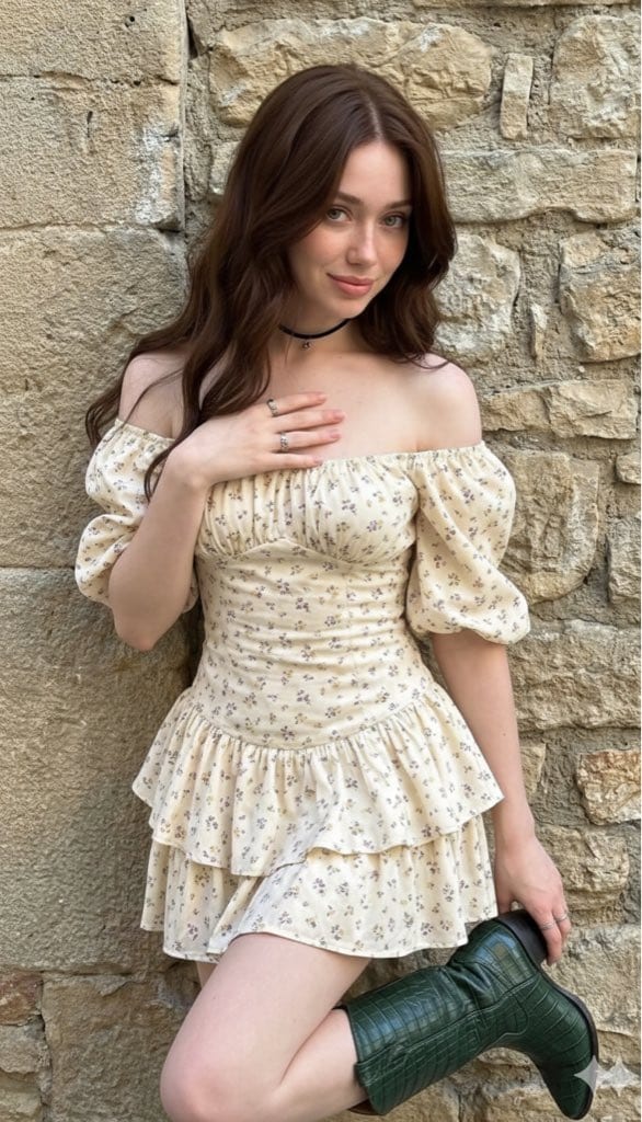 Bohemian Chic Portrait with Cowboy Boot Prop