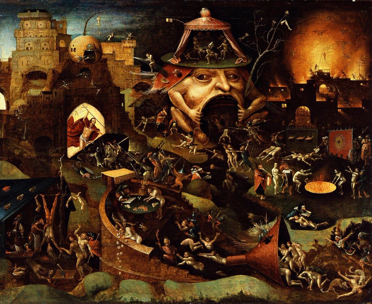 Bosch-inspired Harrowing of Hell follower scene