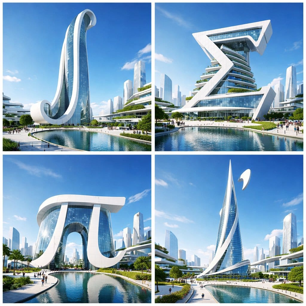 Calculus Symbols as Futuristic Architecture