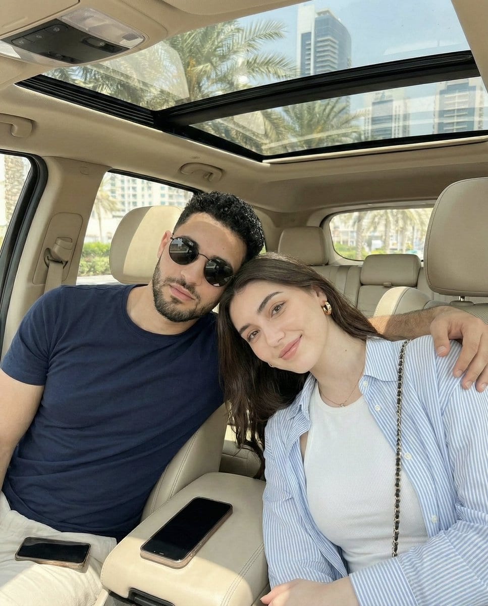 Candid Car Interior Lifestyle Photo of Couple