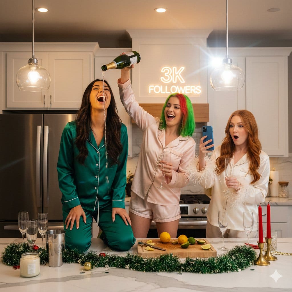 Candid Flash Photography of a Chaotic Holiday Party