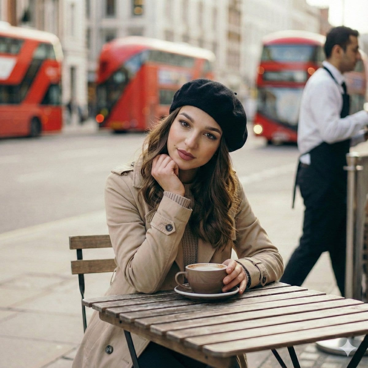 Candid London Cafe Morning Portrait (JSON)