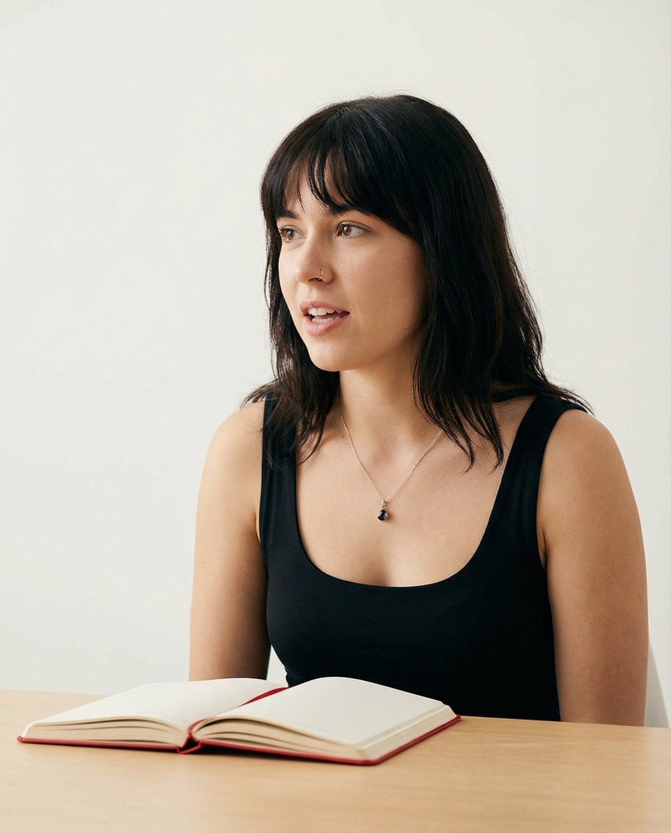 Candid Medium Shot in Minimalist Studio