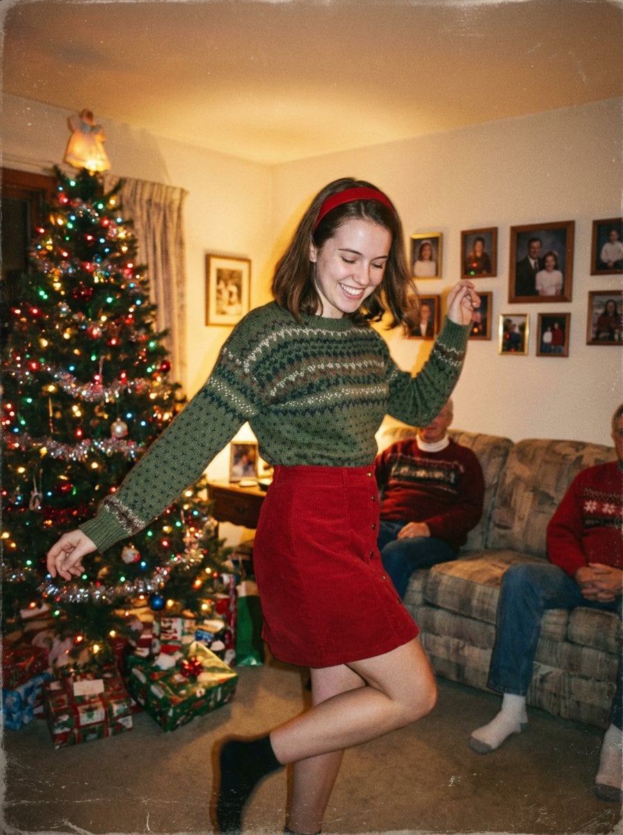 Candid Vintage Holiday Scene Photography Prompt