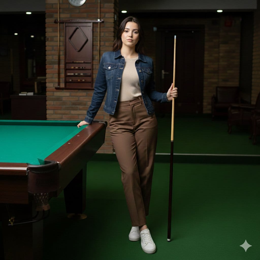 Casual Lifestyle Portrait in a Billiards Lounge (Brown Trousers)
