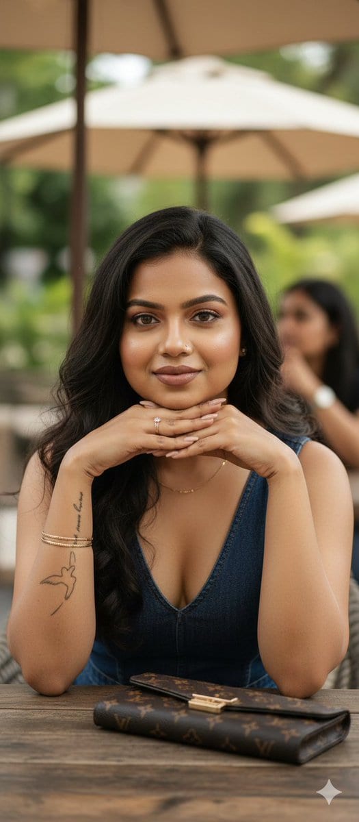 Casual Woman in Cafe Photo Prompt for Gemini Nano Banana