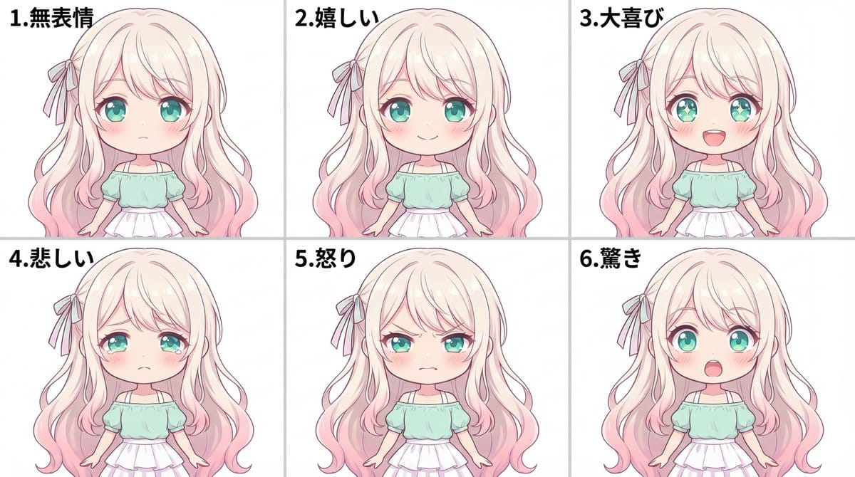 Character Expression Sheet Generation (Anime Style)