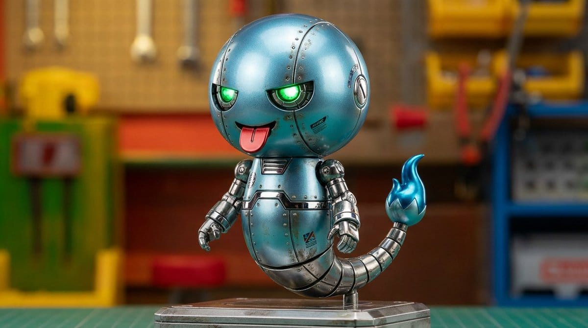 Character transformed into superalloy robot style