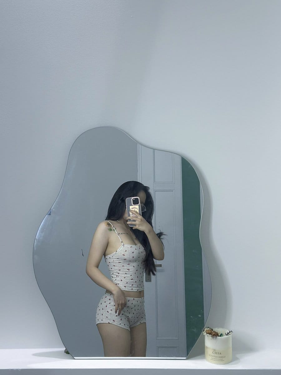 Cherry Print Camisole Mirror Selfie Prompt