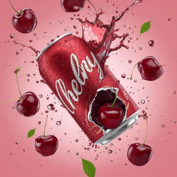 Cherry Soda Commercial Splash Macro Shot