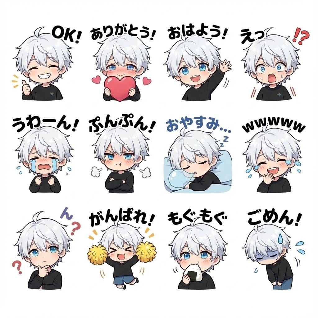 Chibi character LINE stickers set