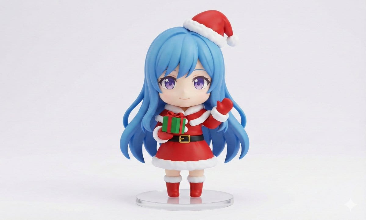 Chibi Santa Character Figure Generation Prompt