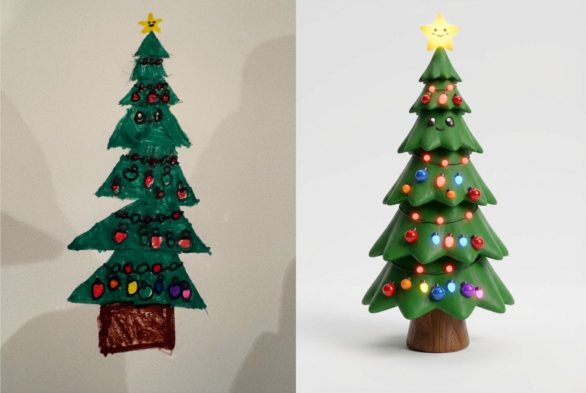 Child's Drawing to 3D Image Prompt