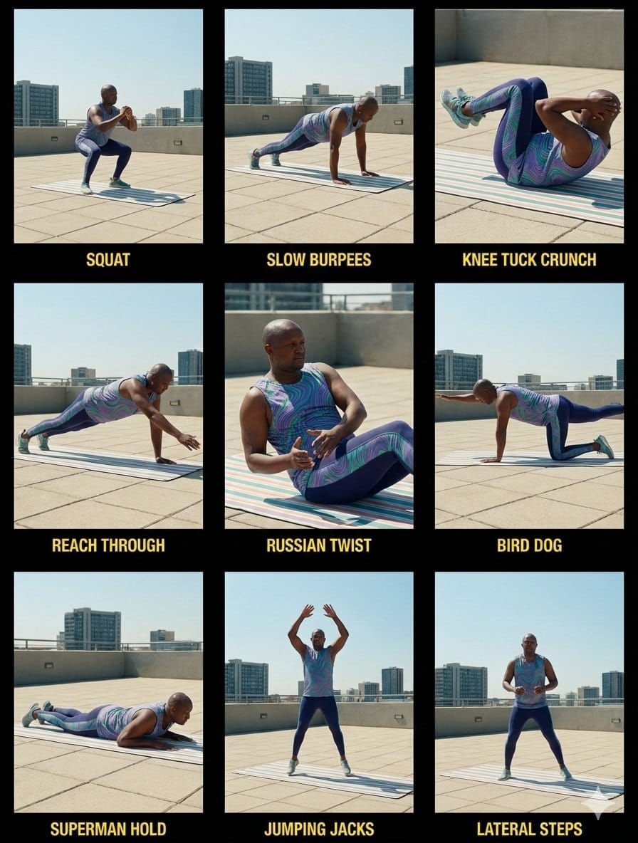 Cinematic 3x3 Workout Contact Sheet Generation Prompt