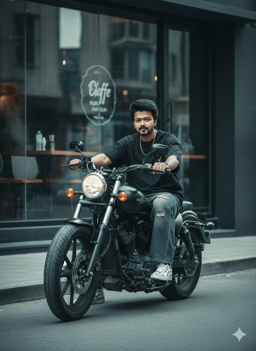 Cinematic Biker Street Style Portrait