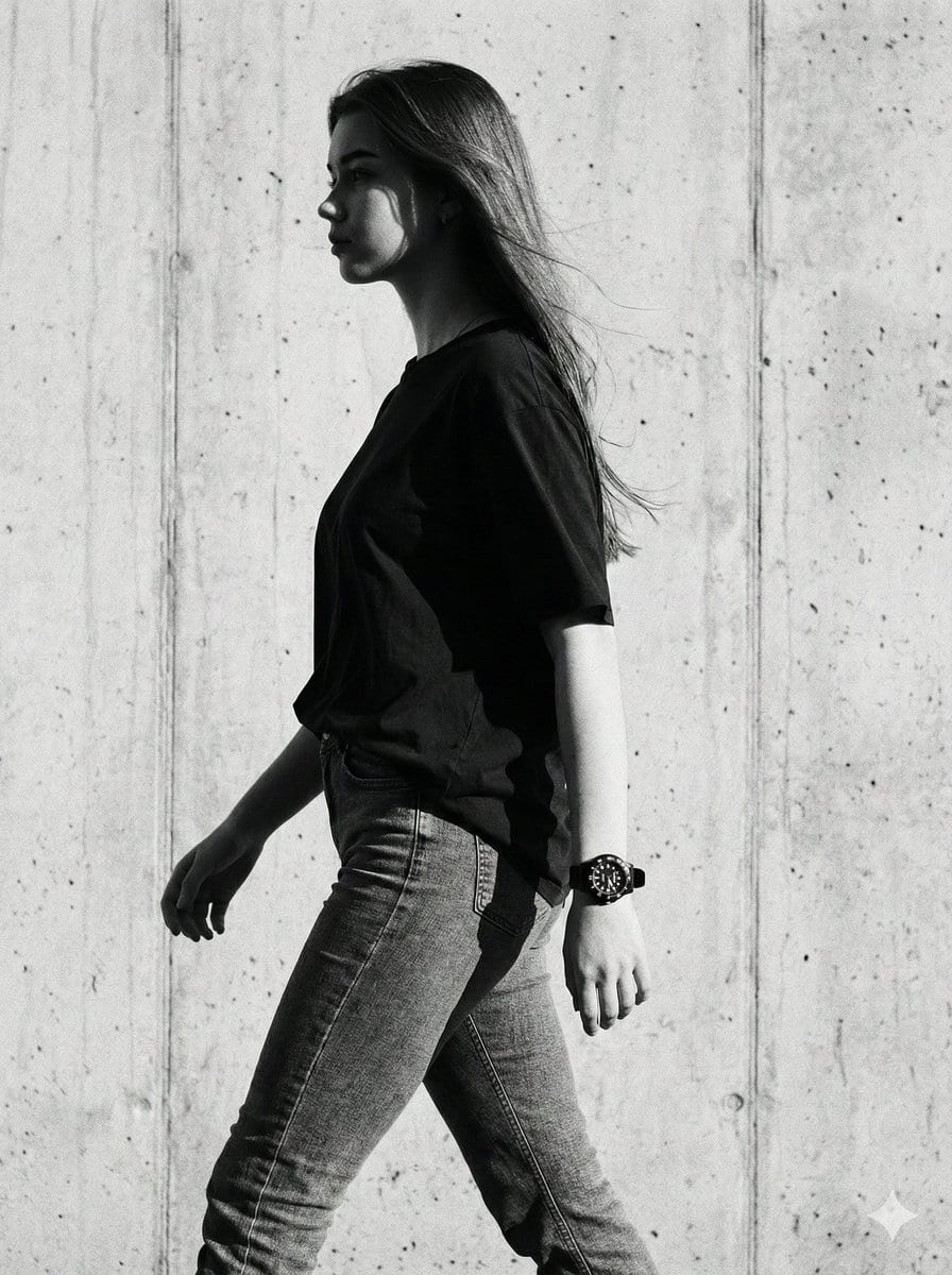 Cinematic Black-and-White High-Fashion Portrait