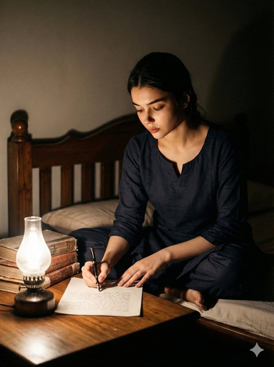 Cinematic Black and White Portrait of a Writer